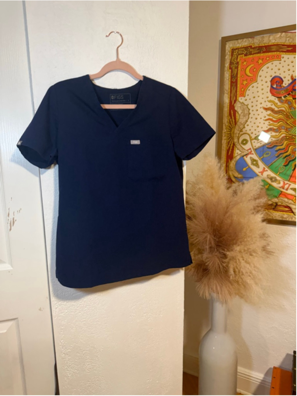 Preowned, FIGS Catarina One-Pocket Scrub Top in Navy, small - Picture 2 of 6